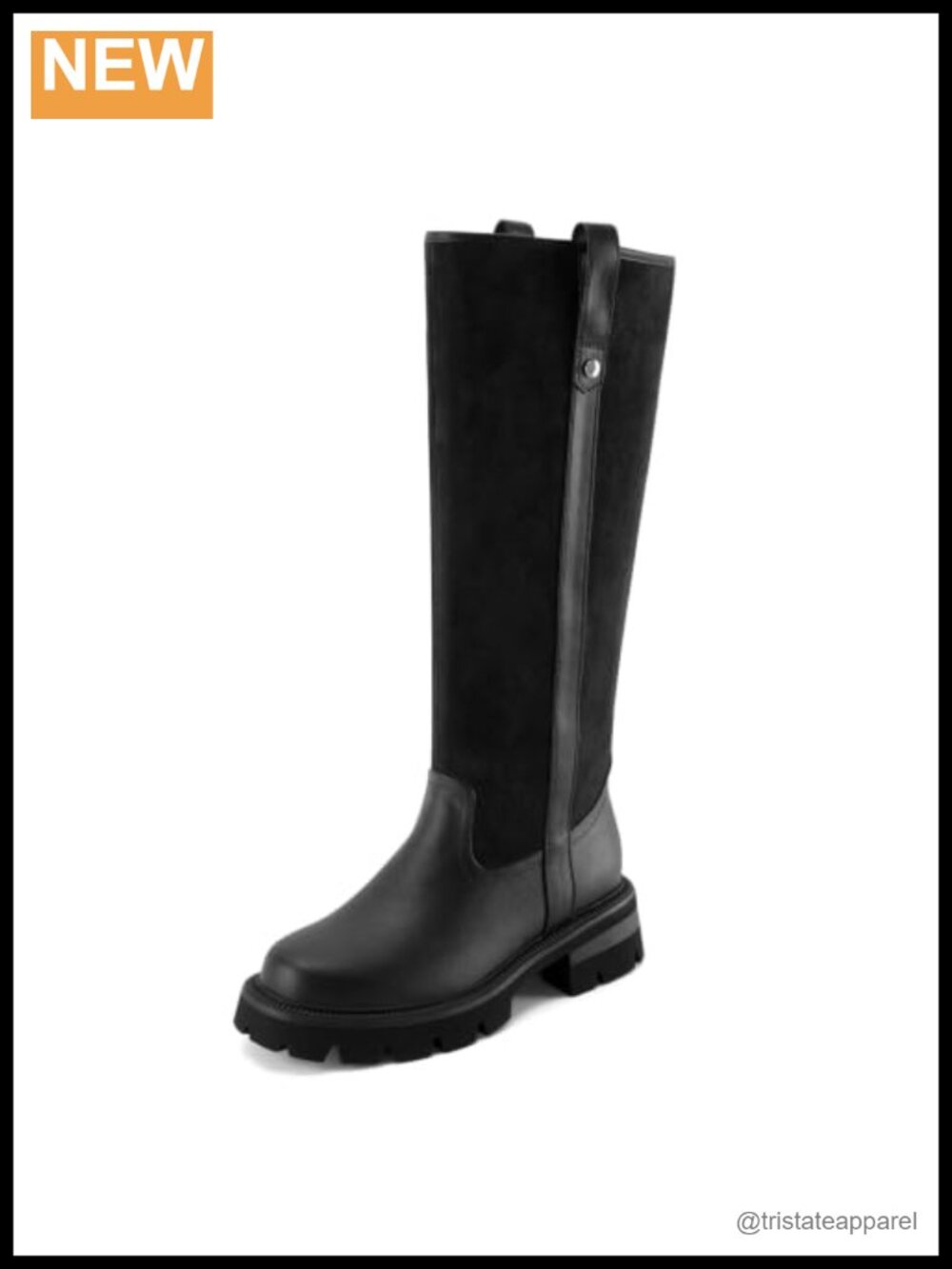 Knee High Platform Chunky Heel Boots Women Water Resistant Suede Low Heel